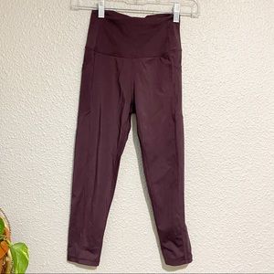 Zyia Active Crop High Rise Pocket Leggings plum purple size 2